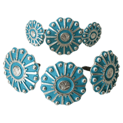 CBCONCH 120 Turquoise Wagon Wheel Conchos - Corriente Buckle