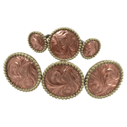 CBCONCH 122B Copper Engraved Conchos - Corriente Buckle
