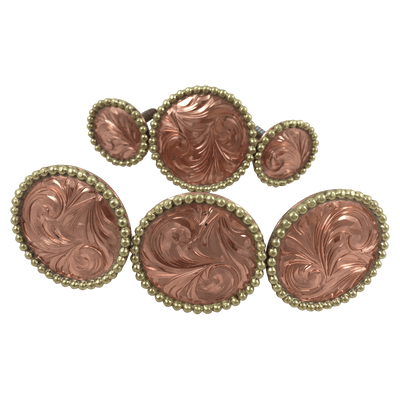 CBCONCH 122B Copper Engraved Conchos - Corriente Buckle