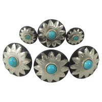 CBCONCH 109B Starburst With Turquoise Conchos - Corriente Buckle