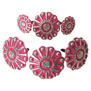 CBCONCH 118 Pink Wagon Wheel Conchos - Corriente Buckle