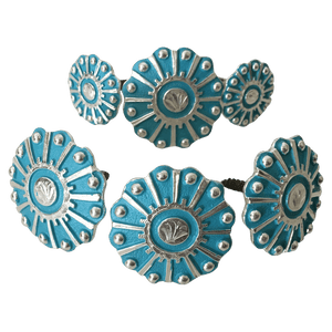 CBCONCH 120 Turquoise Wagon Wheel Conchos - Corriente Buckle