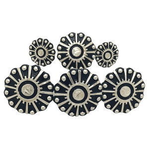 CBCONCH 121 Navy Blue Wagon Wheel Conchos - Corriente Buckle