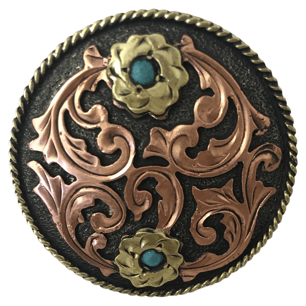 Square Antique Copper Berry Concho
