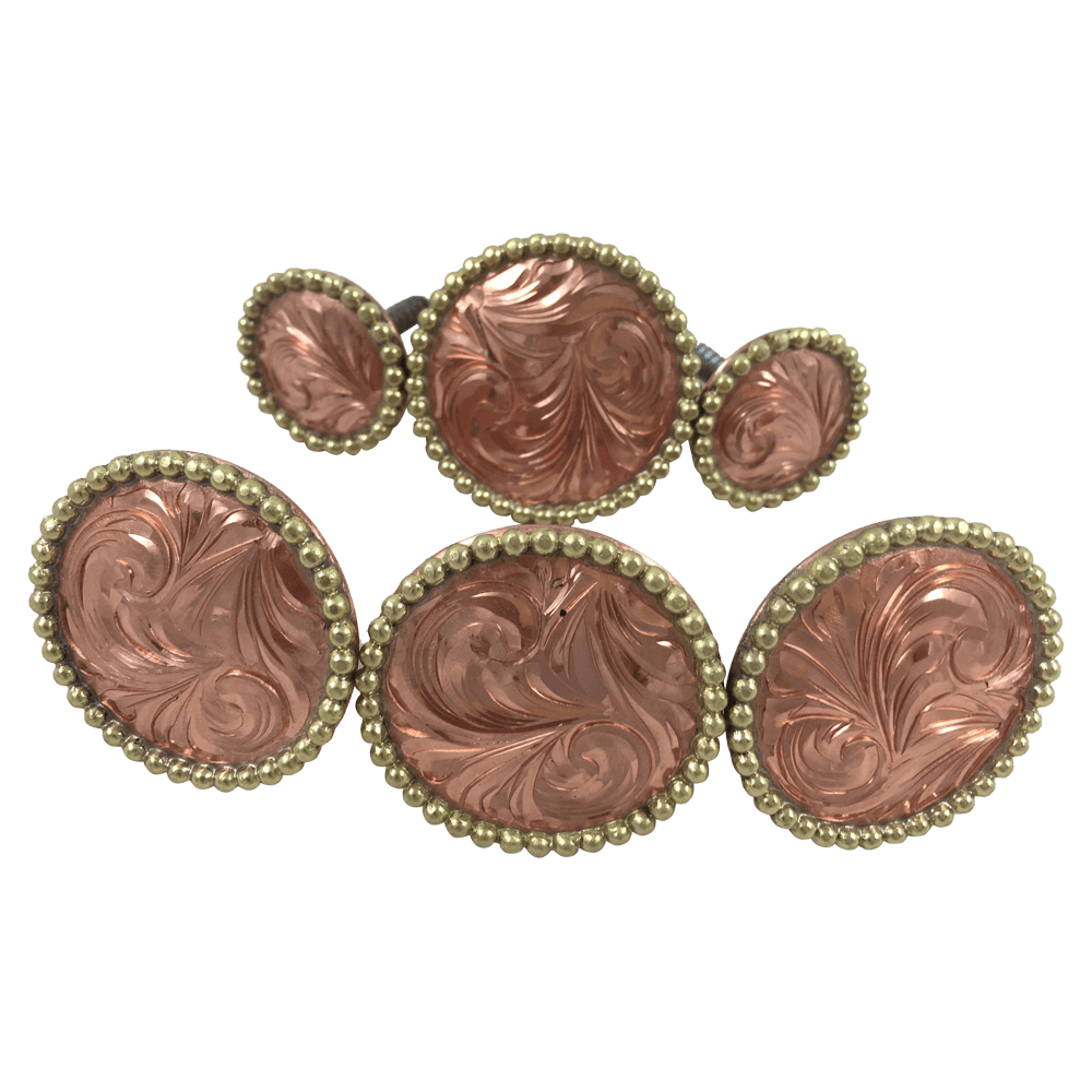 CBCONCH 122B Copper Engraved Conchos - Corriente Buckle