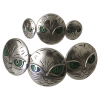 CBCONCH 123 Green Cat Eye Conchos - Corriente Buckle