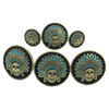 CBCONCH 124A Turquoise Indian Head Dress Conchos - Corriente Buckle