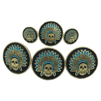 CBCONCH 124A Turquoise Indian Head Dress Conchos - Corriente Buckle