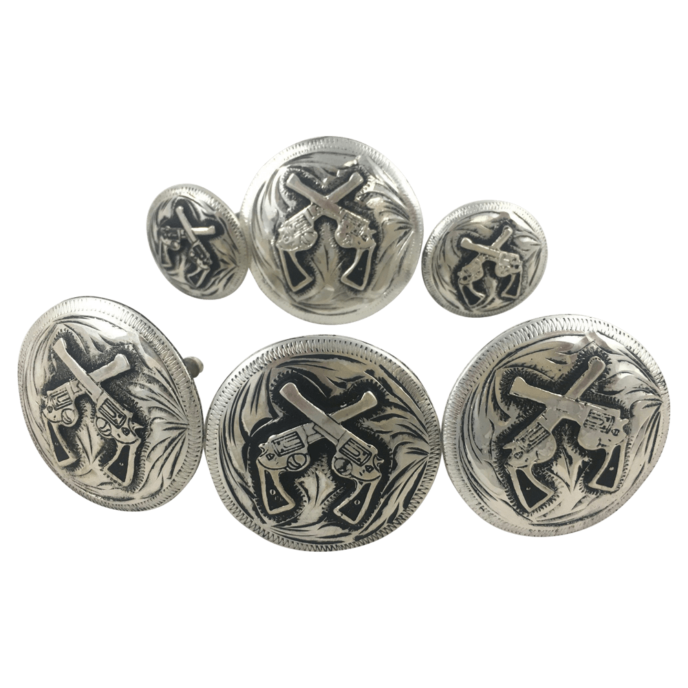 CBCONCH 124B Cross Pistol Conchos - Corriente Buckle