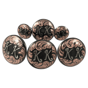CBCONCH 125F Copper with Initials Conchos - Corriente Buckle