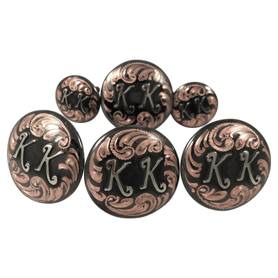 CBCONCH 125F Copper with Initials Conchos - Corriente Buckle