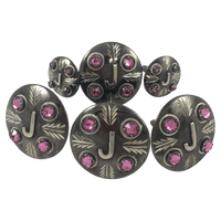 CBCONCH 128 Pink Stone Conchos - Corriente Buckle
