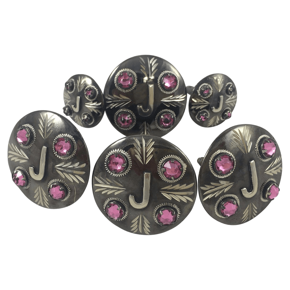 CBCONCH 128 Pink Stone Conchos - Corriente Buckle
