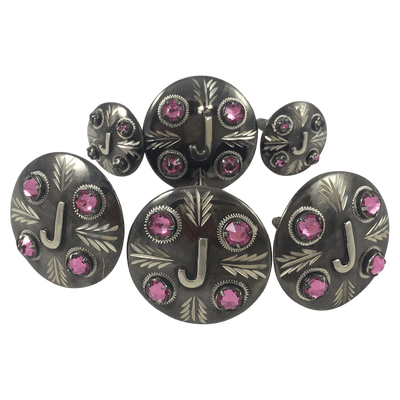 CBCONCH 128 Pink Stone Conchos - Corriente Buckle