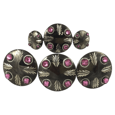 CBCONCH 128A Pink Stone Conchos - Corriente Buckle