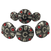 CBCONCH 128B Red Stone Conchos - Corriente Buckle
