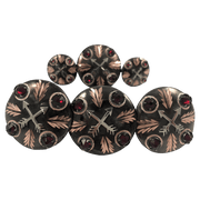 CBCONCH 128BA Red Stone Conchos - Corriente Buckle