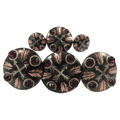 CBCONCH 128BA Red Stone Conchos - Corriente Buckle