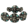 CBCONCH 129 Turquoise Stone Conchos - Corriente Buckle