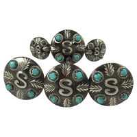 CBCONCH 129 Turquoise Stone Conchos - Corriente Buckle
