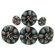 CBCONCH 129 Turquoise Stone Conchos - Corriente Buckle