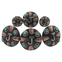 CBCONCH 129A Turquoise Stone Conchos - Corriente Buckle
