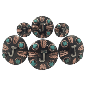CBCONCH 129A Turquoise Stone Conchos - Corriente Buckle