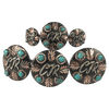 CBCONCH 129A Turquoise Stone Conchos - Corriente Buckle