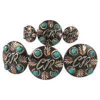 CBCONCH 129A Turquoise Stone Conchos - Corriente Buckle
