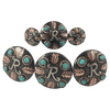 CBCONCH 129A Turquoise Stone Conchos - Corriente Buckle