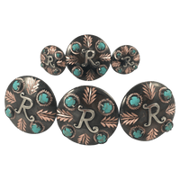 CBCONCH 129A Turquoise Stone Conchos - Corriente Buckle