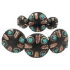CBCONCH 129AA Turquoise Stone Conchos - Corriente Buckle