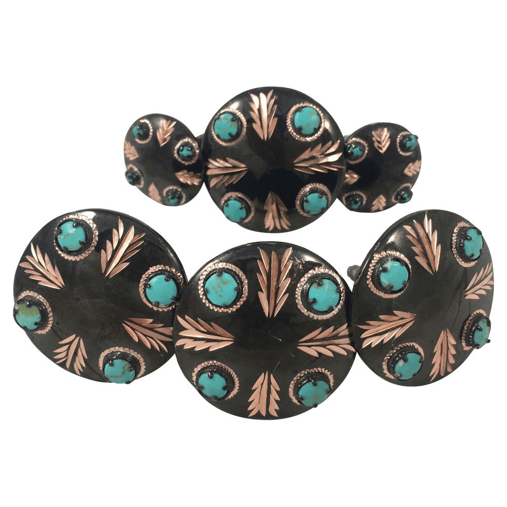 CBCONCH 129AA Turquoise Stone Conchos - Corriente Buckle