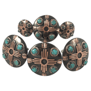 CBCONCH 129B Turquoise Stone Conchos - Corriente Buckle