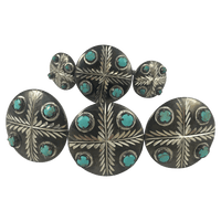 CBCONCH 129C Turquoise Stone Conchos - Corriente Buckle