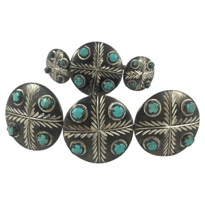 CBCONCH 129C Turquoise Stone Conchos - Corriente Buckle