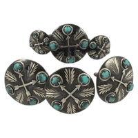 CBCONCH 129D Turquoise Stone Conchos - Corriente Buckle
