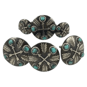 CBCONCH 129D Turquoise Stone Conchos - Corriente Buckle