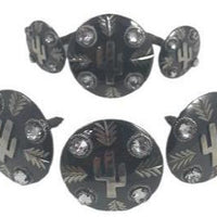 CBCONCH 129E Cactus Turquoise Stone Conchos