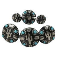 CBCONCH 129E Cactus Turquoise Stone Conchos - Corriente Buckle