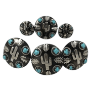 CBCONCH 129E Cactus Turquoise Stone Conchos - Corriente Buckle