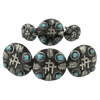 CBCONCH 129F Three Crosses Turquoise Stone Conchos - Corriente Buckle