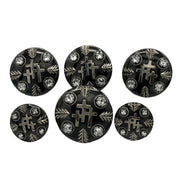 CBCONCH 129FA Three Crosses Clear Stone Conchos