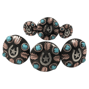 CBCONCH 129G Horseshoe Turquoise Stone Conchos - Corriente Buckle