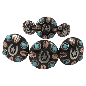 CBCONCH 129G Horseshoe Turquoise Stone Conchos - Corriente Buckle