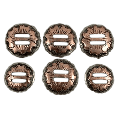 Petal Slotted Saddle Conchos 1.5 Set of 6