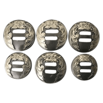 CBCONCH 137 Flower Slotted Conchos - Corriente Buckle