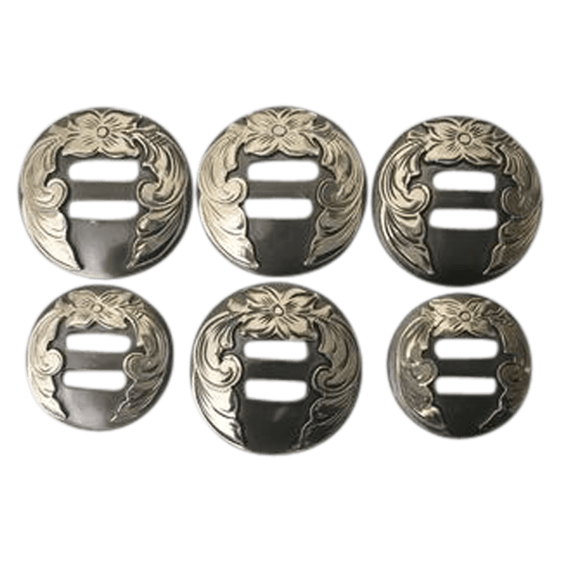 Lot De 6 Conchos En Argent Pour Équitation Western - Barrel Racing, Selle, Bride, Harnachement