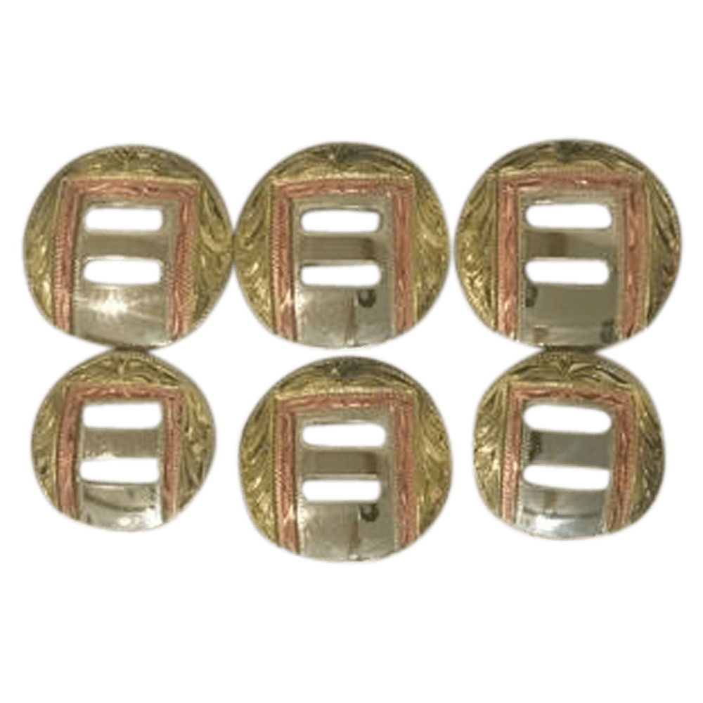 CBCONCH 139 Brass/Copper Slotted Conchos - Corriente Buckle