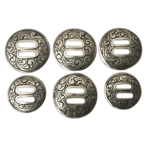 CBCONCH 140 Engraved Slotted Conchos - Corriente Buckle